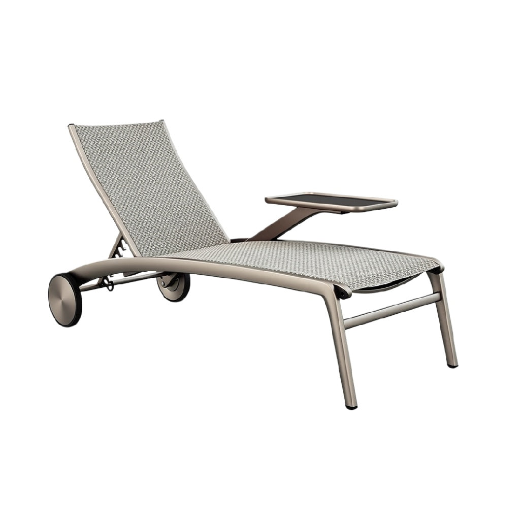 "Moderne Lounger met Verstelbare Rugleuning en Ingebouwde Tafel"