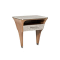 Moderne nachttafel met houten afwerking en lade
