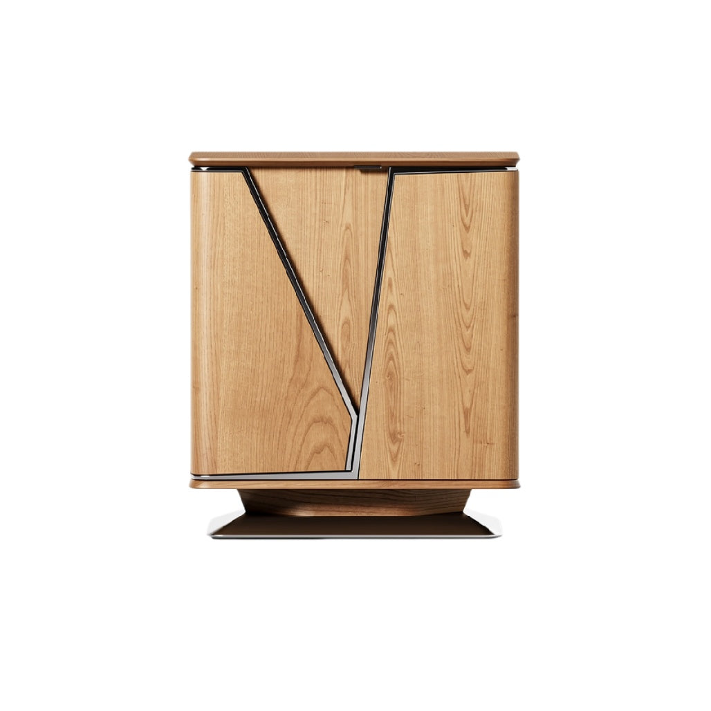 Moderne Houten Opbergkast met Elegante V-vormige Ontwerpdetails